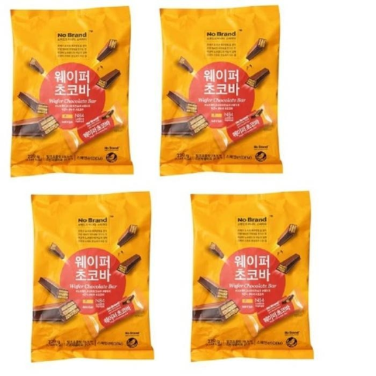[노브랜드] 노 브랜드 웨이퍼초코바 220gx4 Nobrand 바삭한 웨이퍼와 초콜릿의 만남