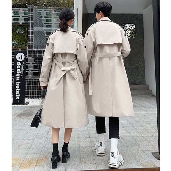 빅사이즈 남녀공용 더블 케이프 트렌치코트 S3XL