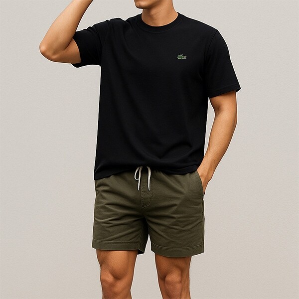 라코스테 클래식 크루 남성 반팔티 블랙 TH6709-031