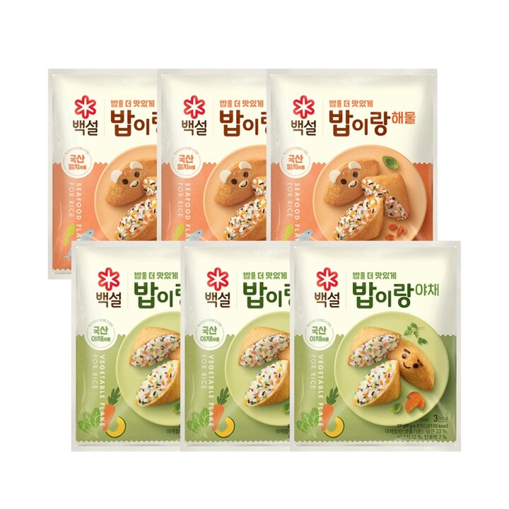 CJ 백설 밥이랑 야채27g x3개 + 해물24g x3개