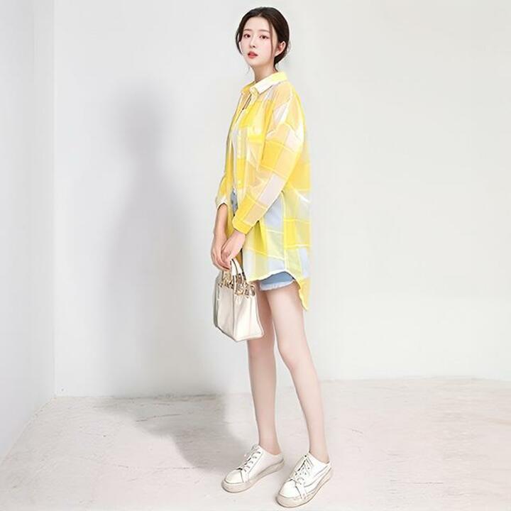 [루미루나]체크커버셔츠1종