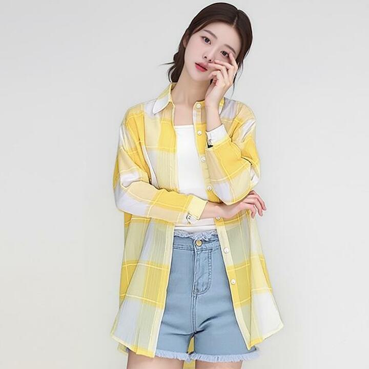 [루미루나]체크커버셔츠1종