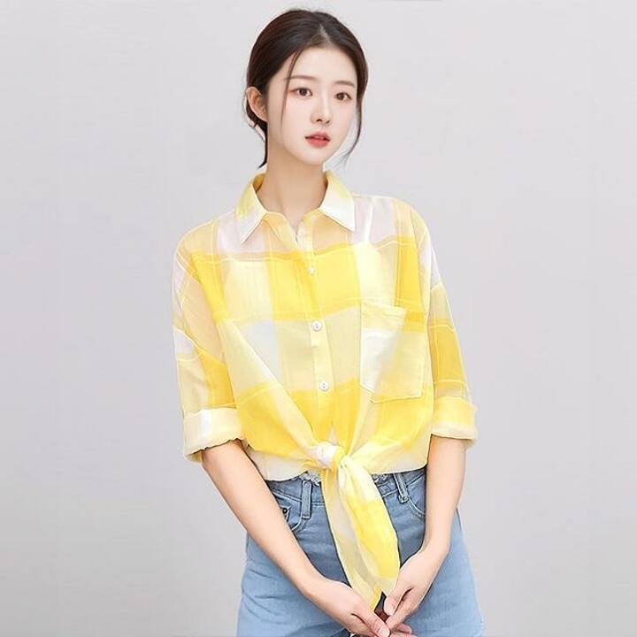 [루미루나]체크커버셔츠1종