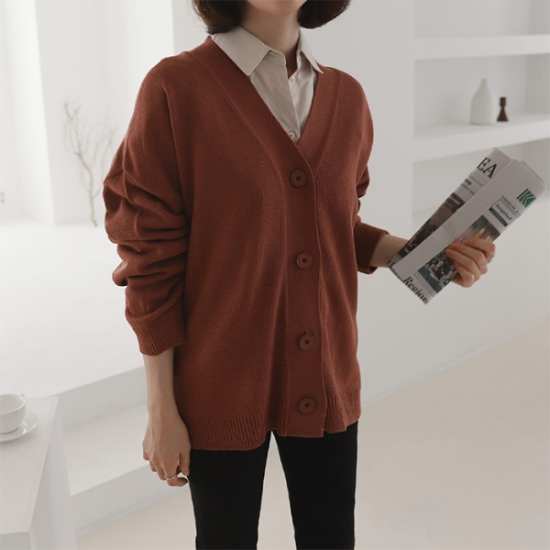 메이플 플레인 오버핏 가디건F1901