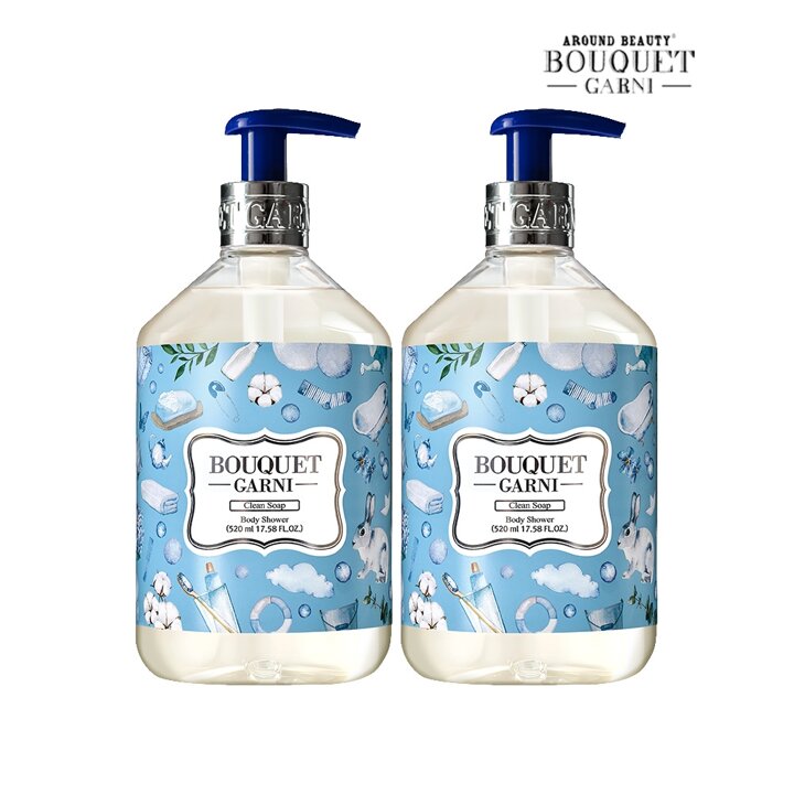 부케가르니 딥 퍼퓸 바디워시 클린솝향 520ml x2개
