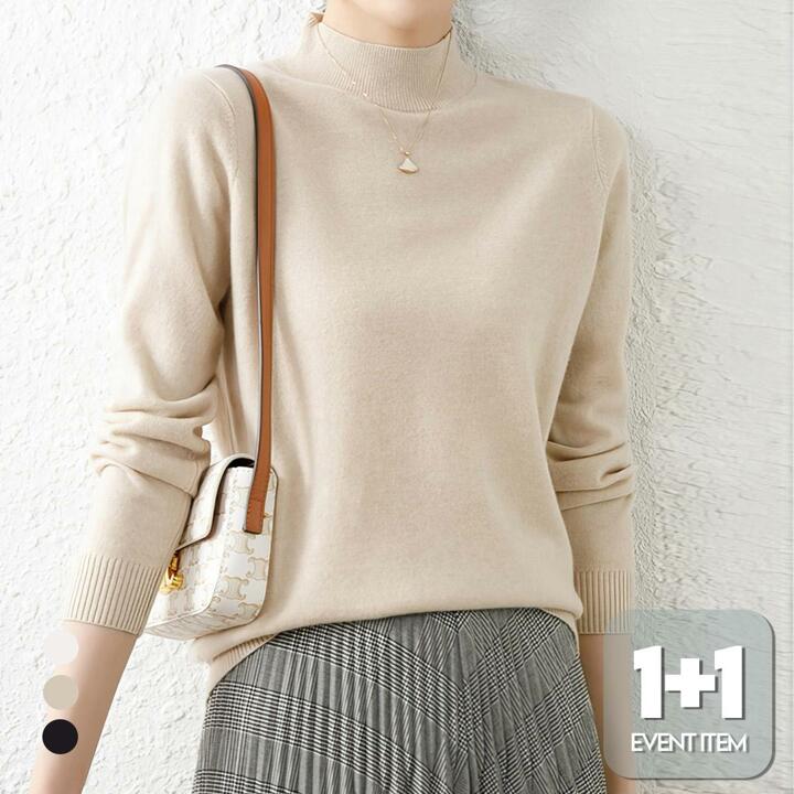 [1+1] KARRA 하이넥플레인니트_A4F0730_SET