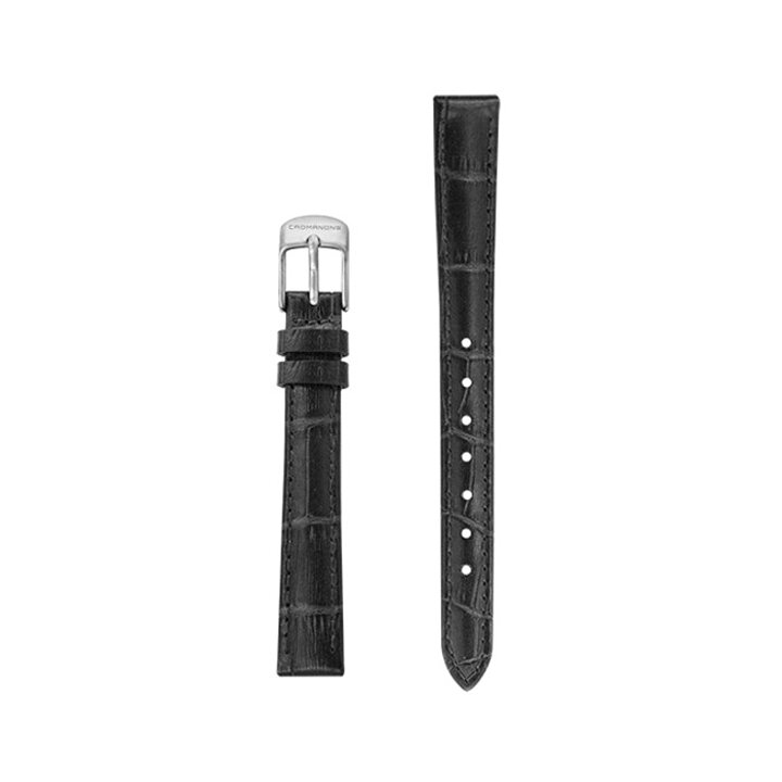 크로마농 CSTA-12BK-S 악어무늬 가죽 밴드 시계줄 스트랩 12mm