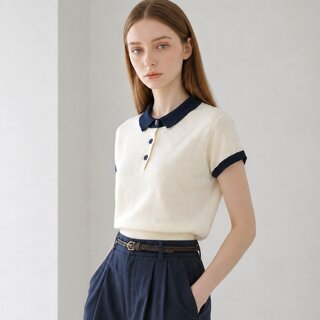 [페이지플린] 쟈카드배색카라니트_P6BKN029C