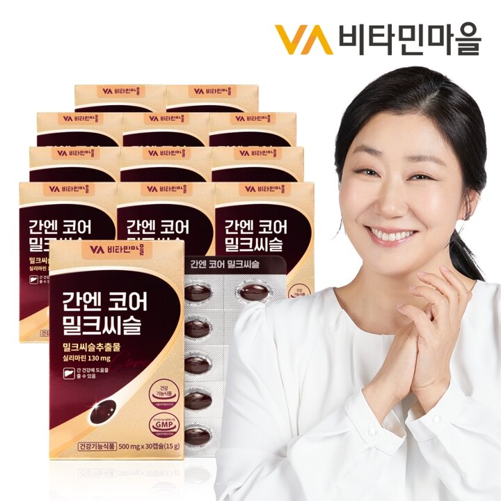 비타민마을 간엔 코어 밀크씨슬 간건강 실리마린 12박스 총360캡슐 12개월분