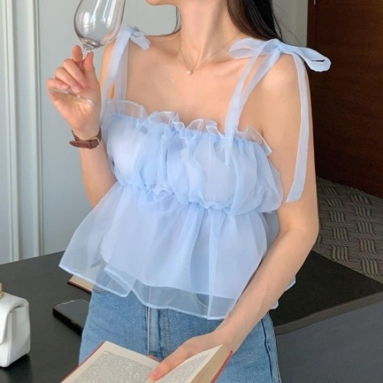 [다잇템] 여자 오간자 리본보우 귀여운 코디 페스티벌 블라우스17384909588872