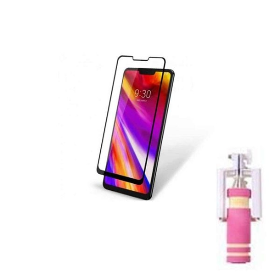 알티피아_0024791891 LG V40 곡면풀커버 강화유리+셀카봉SET