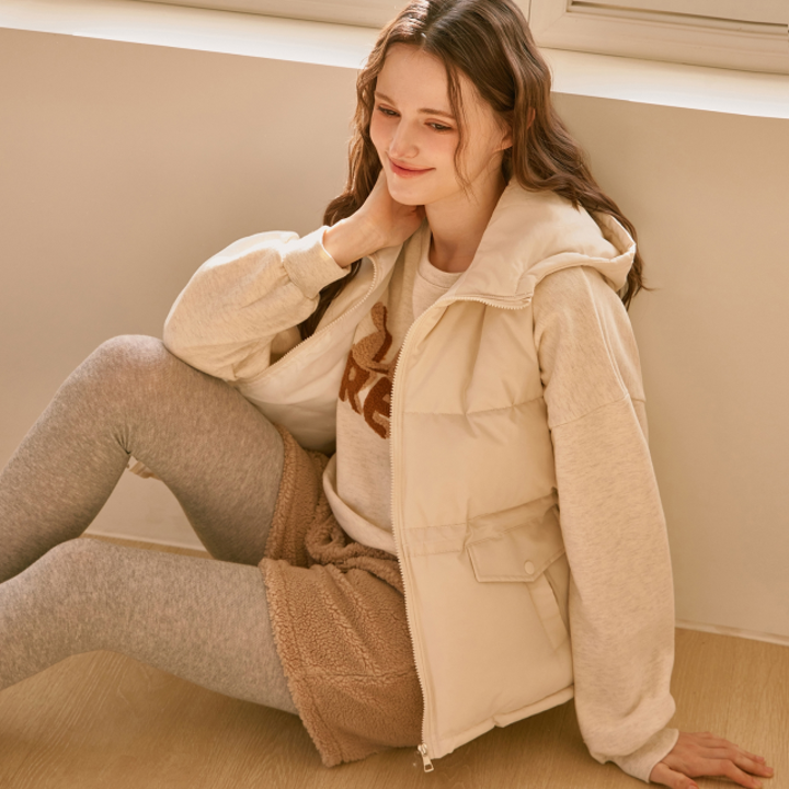 [블루레이스] 후드넥 웰론 패딩 조끼_B5W3VT4951