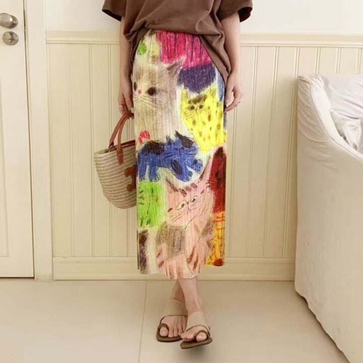 [리즈무드] 캐츠 네임 플리츠 스커트