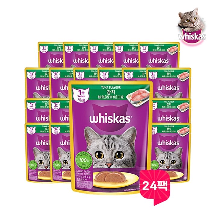 위스카스 고양이 파우치 참치 80g 24팩