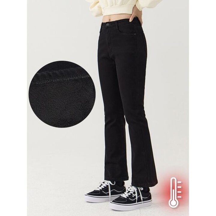 [하프클럽/진마니아]겨울 블랙 소프트 본딩기모 부츠컷핏 데님