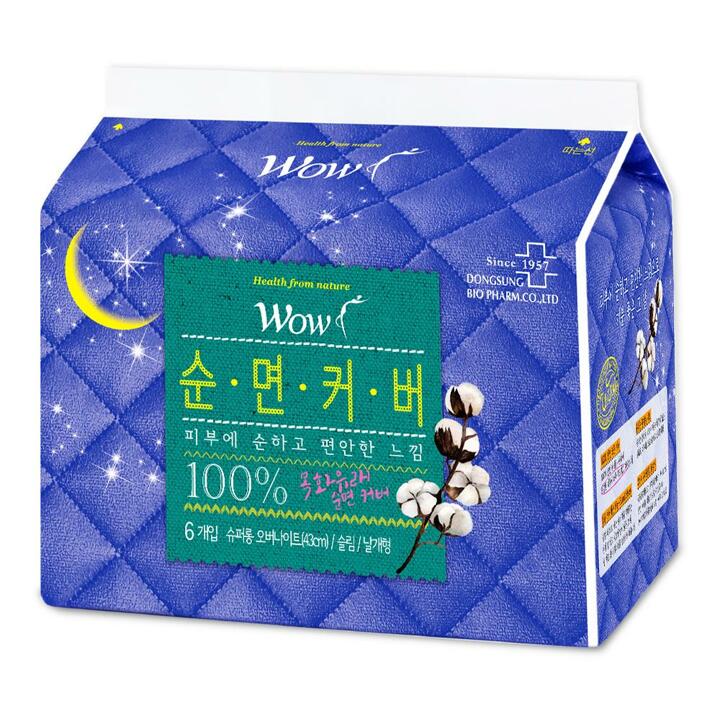 동성제약 와우 순면 생리대 3팩 / 중형 대형 오버나이트 팬티라이너