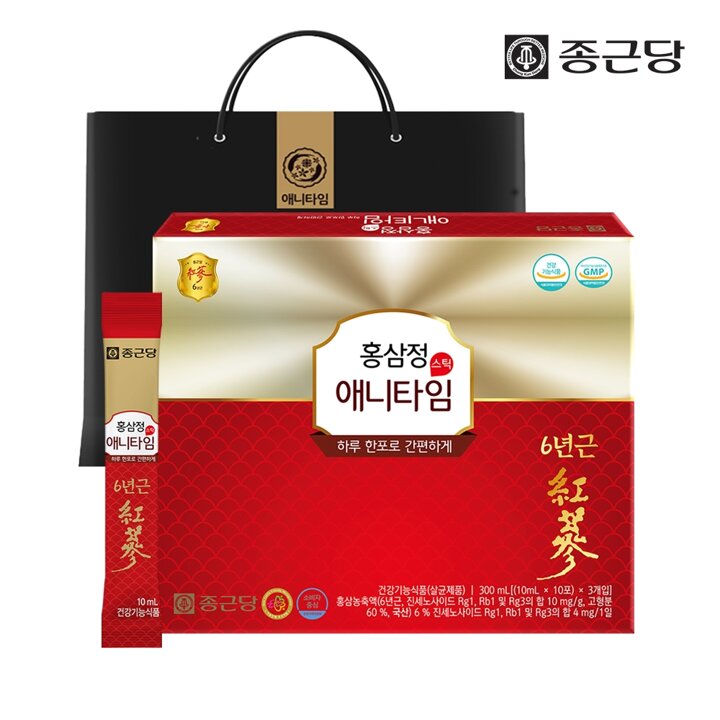 종근당 6년근 홍삼정 애니타임 스틱 1세트