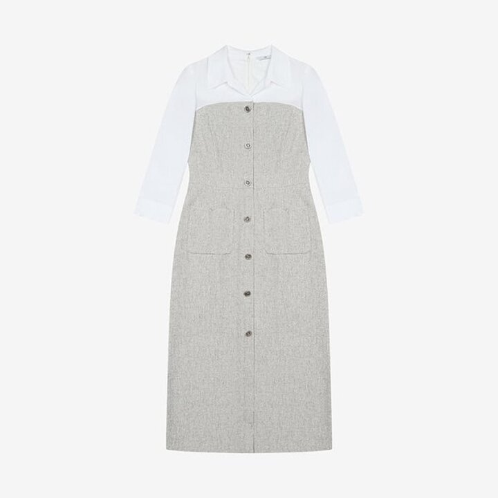 (신세계의정부점)셔츠 레이어드 배색 원피스 (SSKOOAC25050)(SSKOO25050)