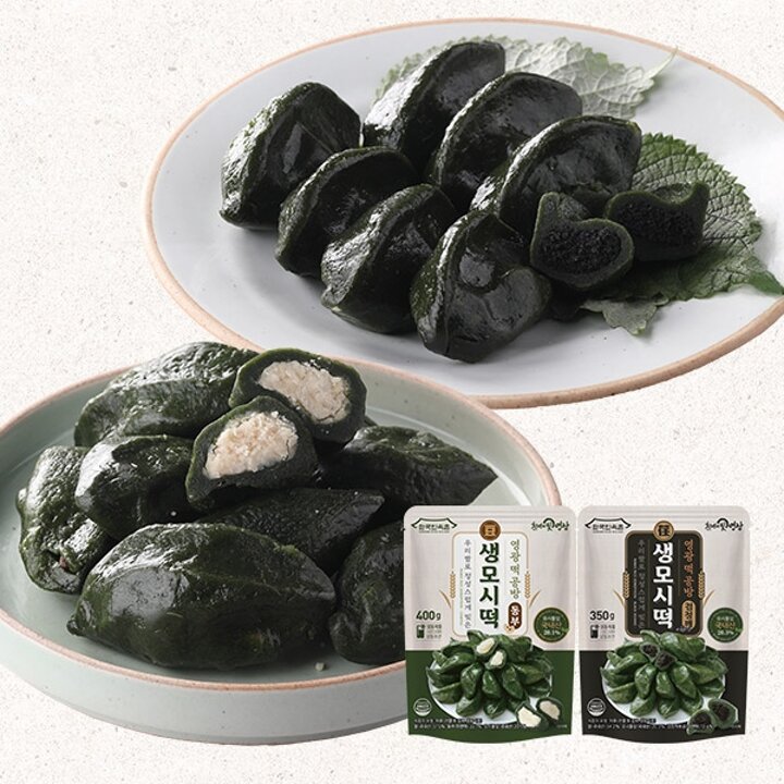 [한국민속촌] 영광떡공방 생모시떡 10개입 x 8팩(동부 4팩+검정깨 4팩)