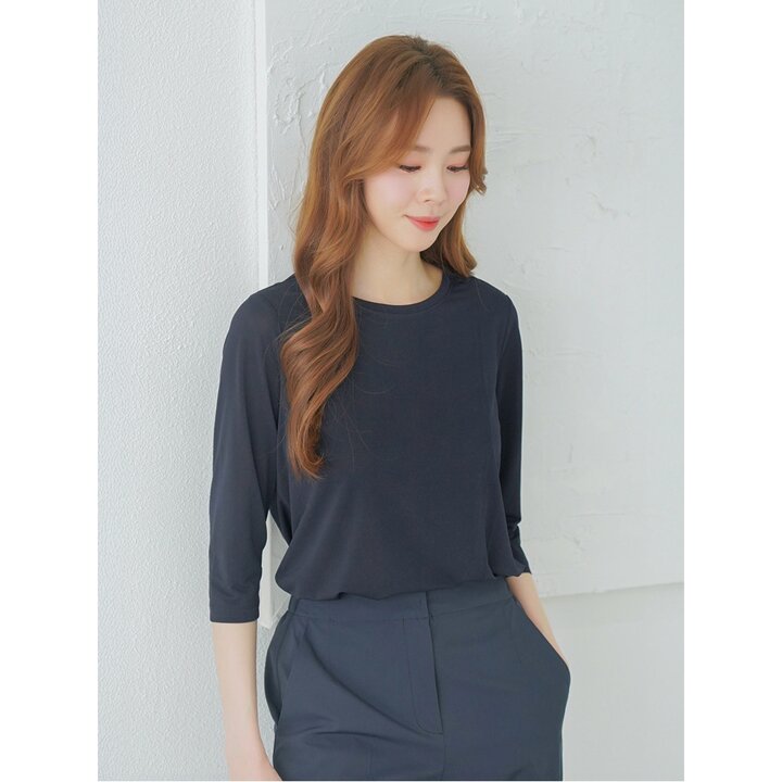 [PAT] 절개 디테일 7부 티셔츠_1I45387