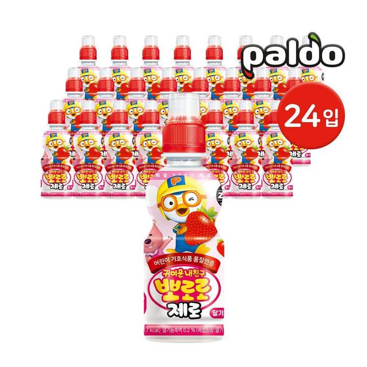 [G] 팔도 뽀로로 제로 딸기맛 235ml 24입 / 어린이음료