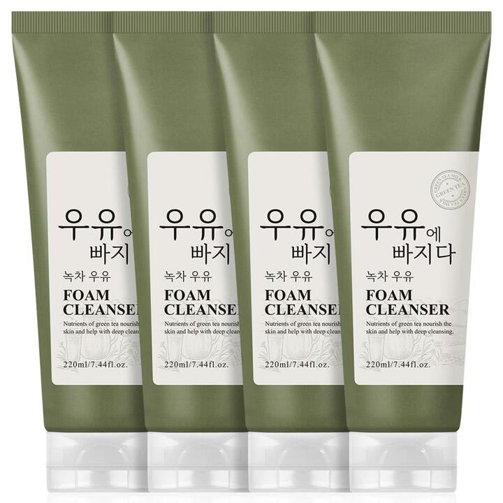 [2+2]우유에 빠지다 곡물/녹차 우유 폼클렌징 220ml 4개