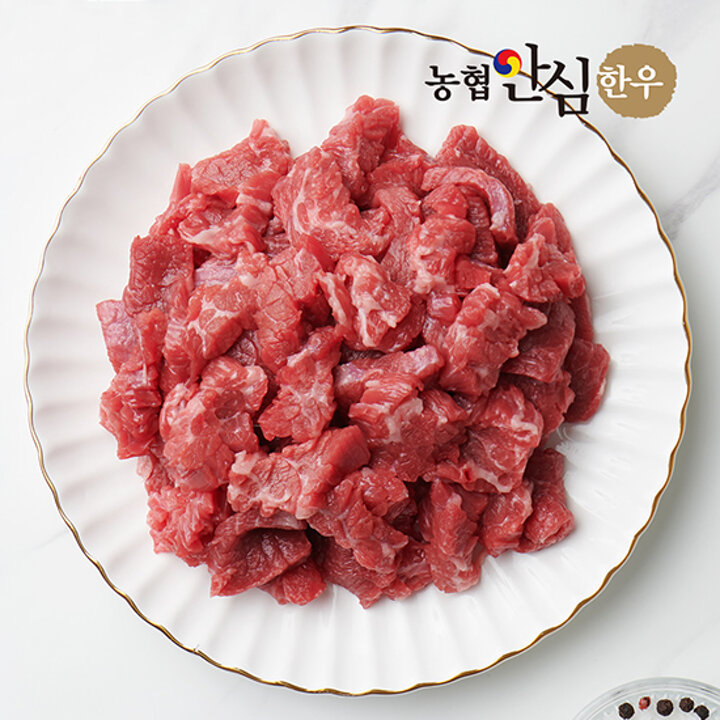 [농협안심한우] 1등급 국내산 한우 소고기 국거리 (400g/냉장) 절단