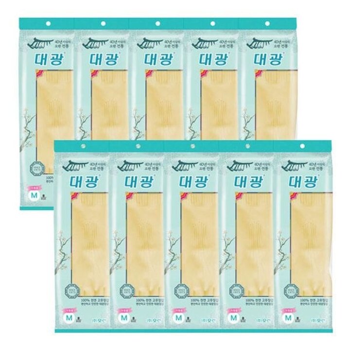 오런 대광 고무장갑 중형 M 아이보리 X 10개[35172768]