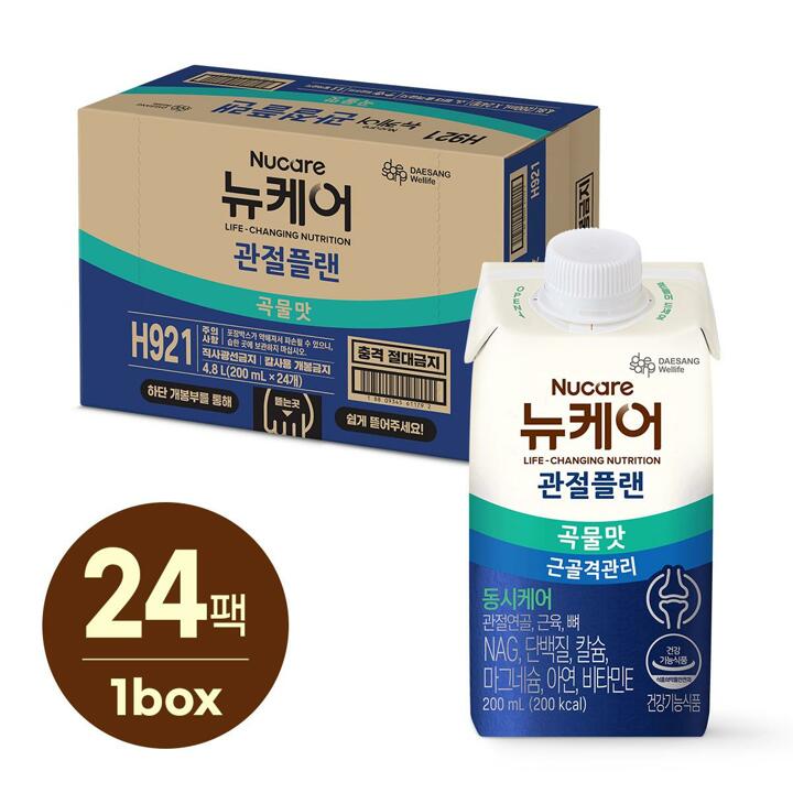 [대상웰라이프] 뉴케어 관절플랜 곡물맛 (200mlx24팩), 1박스