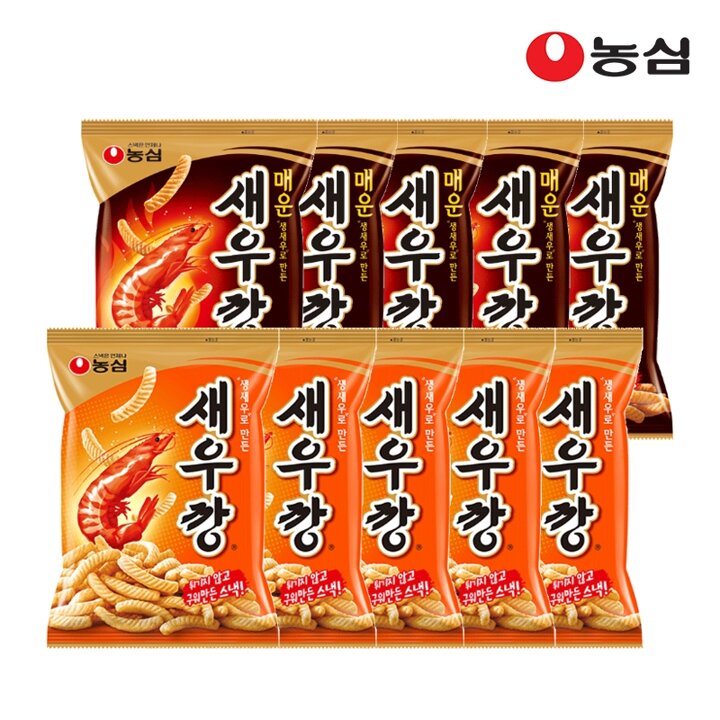 농심 새우깡 5봉 + 매운새우깡 5봉 (총10봉)