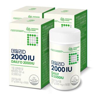 [대상웰라이프] 데일리D 2000IU (300 mg x 90정) 3통