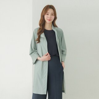 [PAT] 나일론 혼방 하이넥 코트_1I41101
