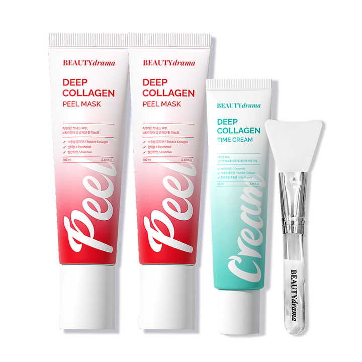 뷰티드라마 딥콜라겐 필마스크 100ml*2통 + 타임크림 50ml 1통 + 스파츌러