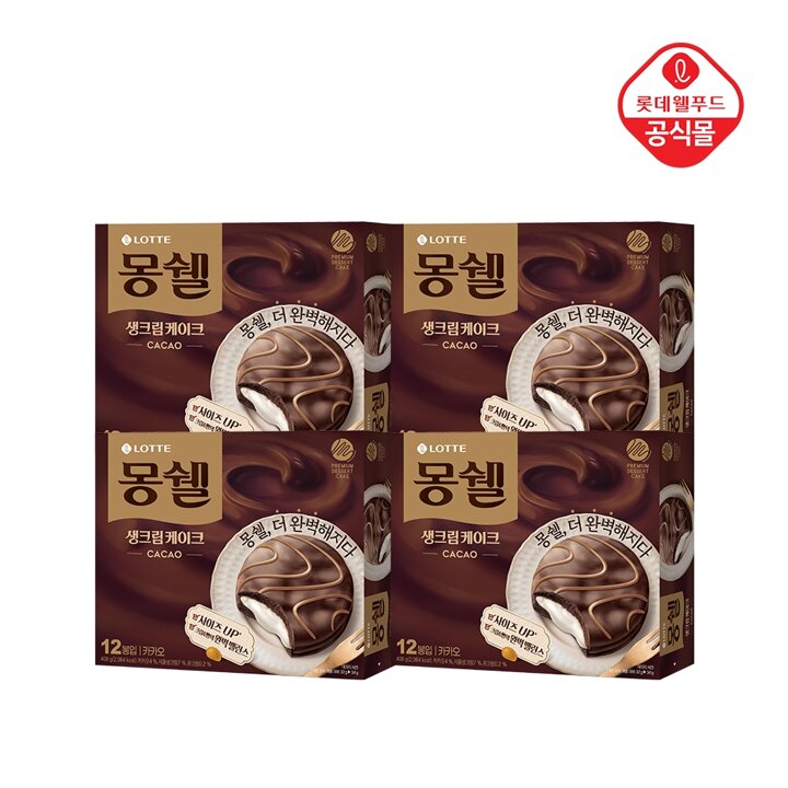 몽쉘 카카오 12입 408g x 4개