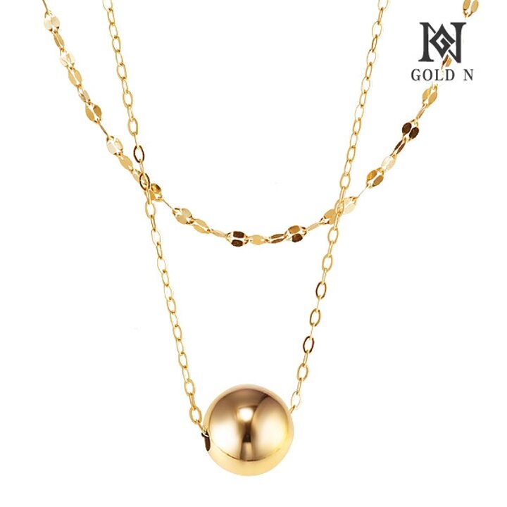 골드앤 14K 샤를렌 골드볼 두줄체인 목걸이 4mm