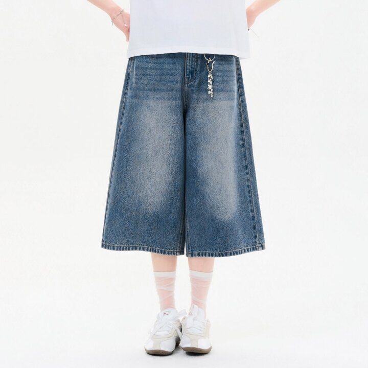 (여) FBRG2671D0N 7부 와이드 데님 팬츠GN