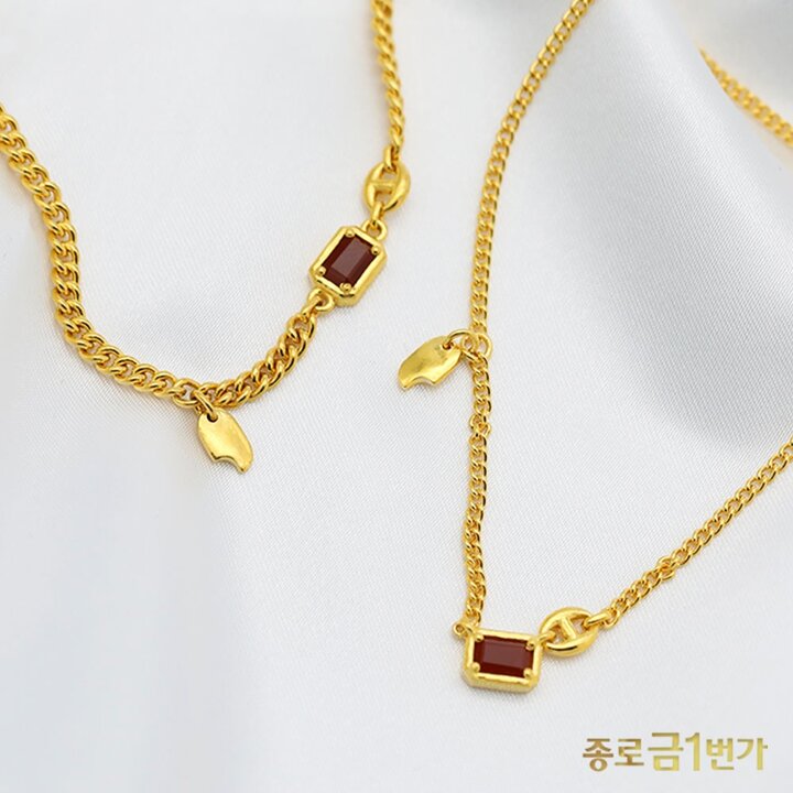 [종로금1번가] 여자 순금 목걸이 오블롱 원석  11.25g