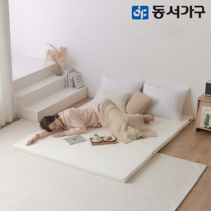 EZ토퍼매트 HR폼 3단 접이식 퀸 Q 토퍼 매트리스 DF637088