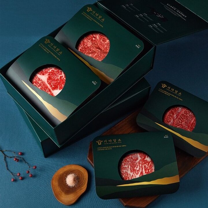[산지직송/실속9호]1++등급 암소한우 선물세트 1.2kg(등심,등심,차돌,채끝)