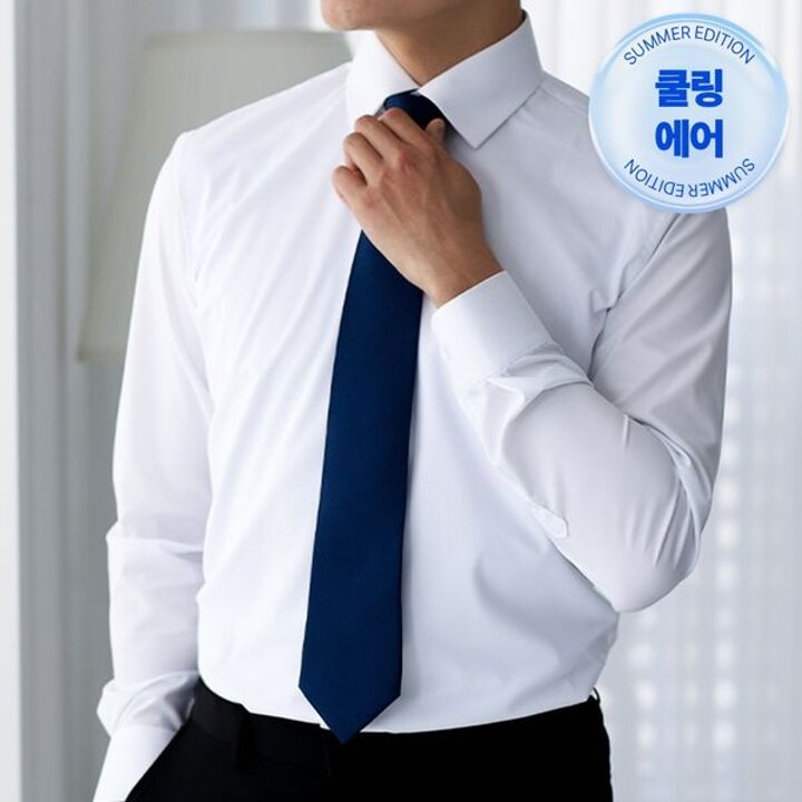 [하프클럽/어셔츠] 여름 긴팔 남자 정장 와이셔츠 쿨링에어