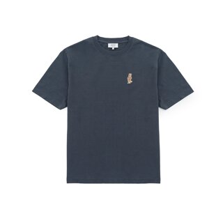 메종키츠네 남성 드레스드 폭스 패치 컴포트 반팔티 섀도우 블루 QM00101KJ7025-0422