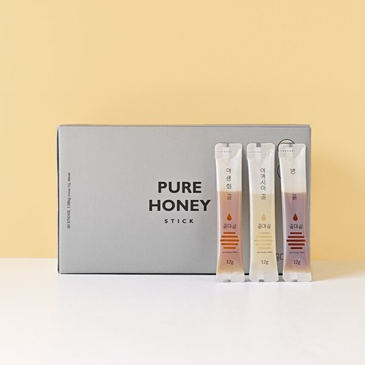 (대구신세계)꿀마실] 벌꿀스틱 3종세트 90포12g(아카시아30개,야생화30개,밤나무30개)