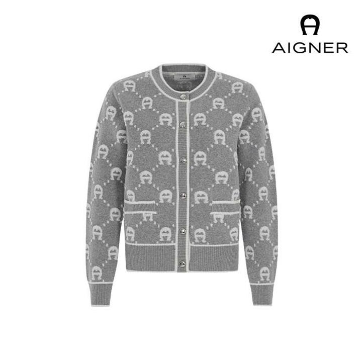 아이그너 심볼버튼 모노그램 울 니트자켓