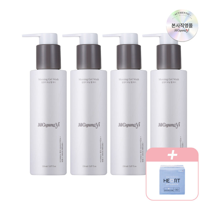 [비밀특가] 질경이 여성청결제 비건인증 모닝 젤 워시 150ml 4개 SET + 마음생리대 팬티라이너 20매입