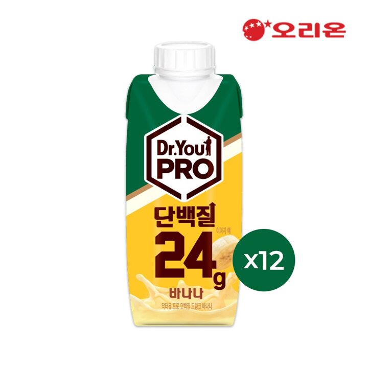 오리온 닥터유 프로 드링크 단백질 바나나맛(250ml) x 12팩
