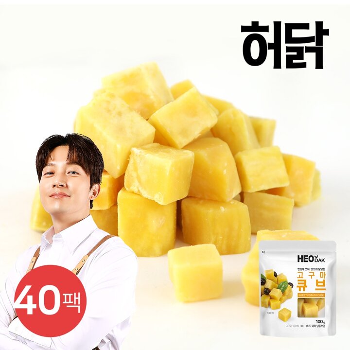 [허닭] 고구마 큐브 100g 40팩