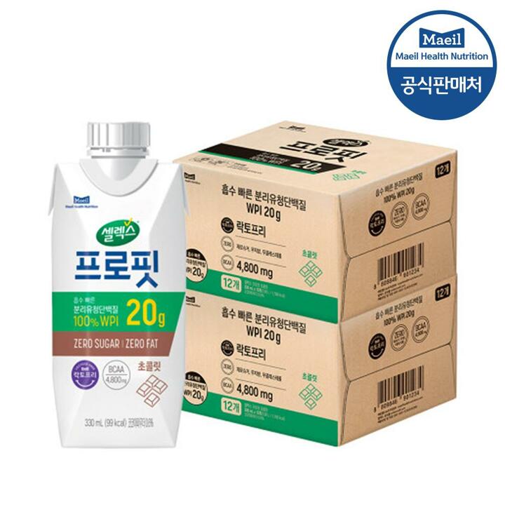 셀렉스 프로핏 스포츠 드링크 초콜릿 330ML 24팩