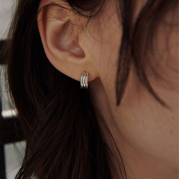 (신세계강남점)[925 silver] Deux.silver.183 / fort earring (silver)