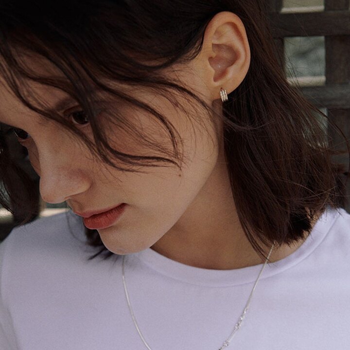 (신세계강남점)[925 silver] Deux.silver.183 / fort earring (silver)