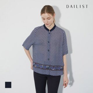 [데일리스트] 보더 프린트 블라우스_MDBNS4M4231